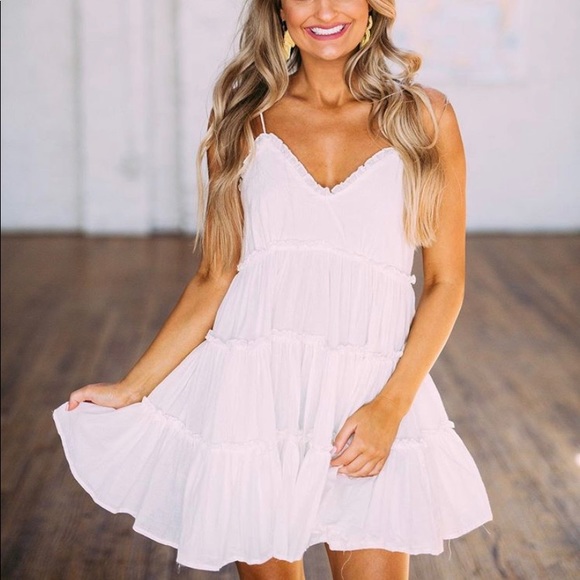 These Three Boutique Dresses & Skirts - BRAND NEW! Frill babydoll dress in Ivory